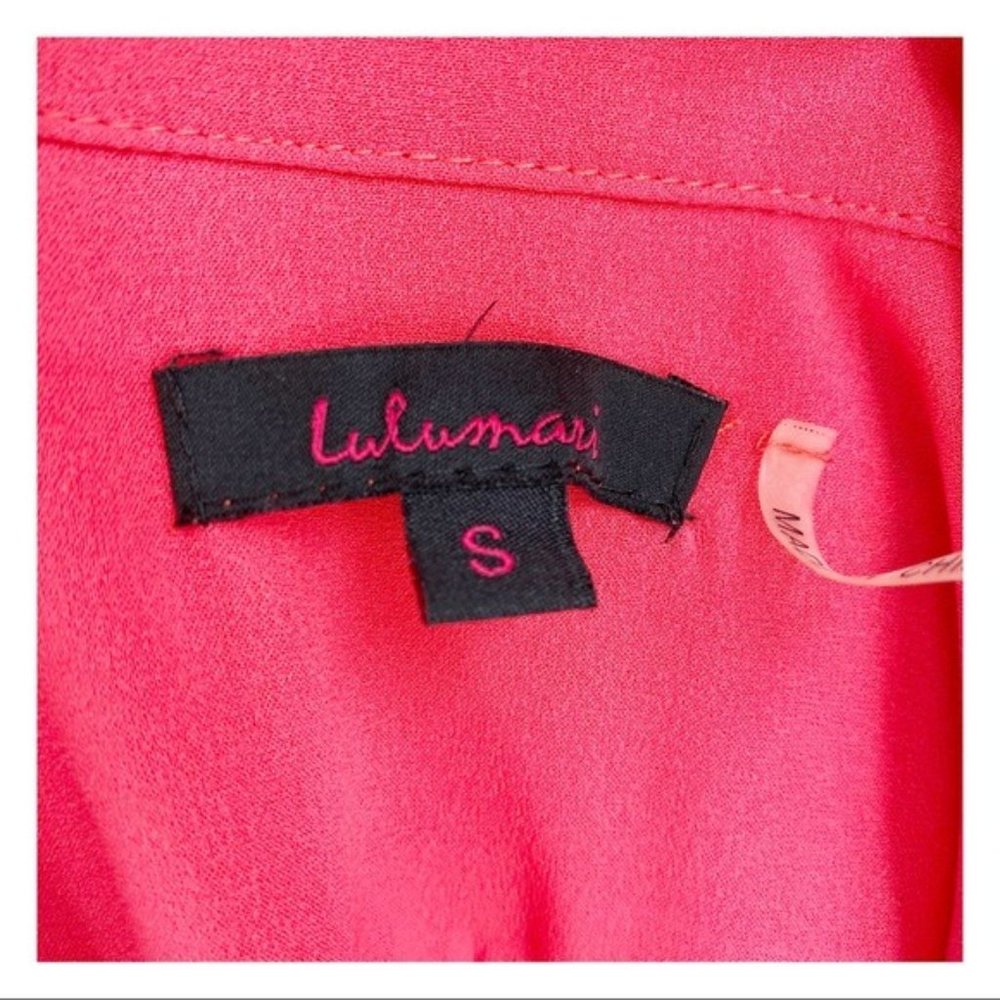 Lulumari Surplice Wrap Sleeveless Sheer Blouse S - Picture 5 of 6